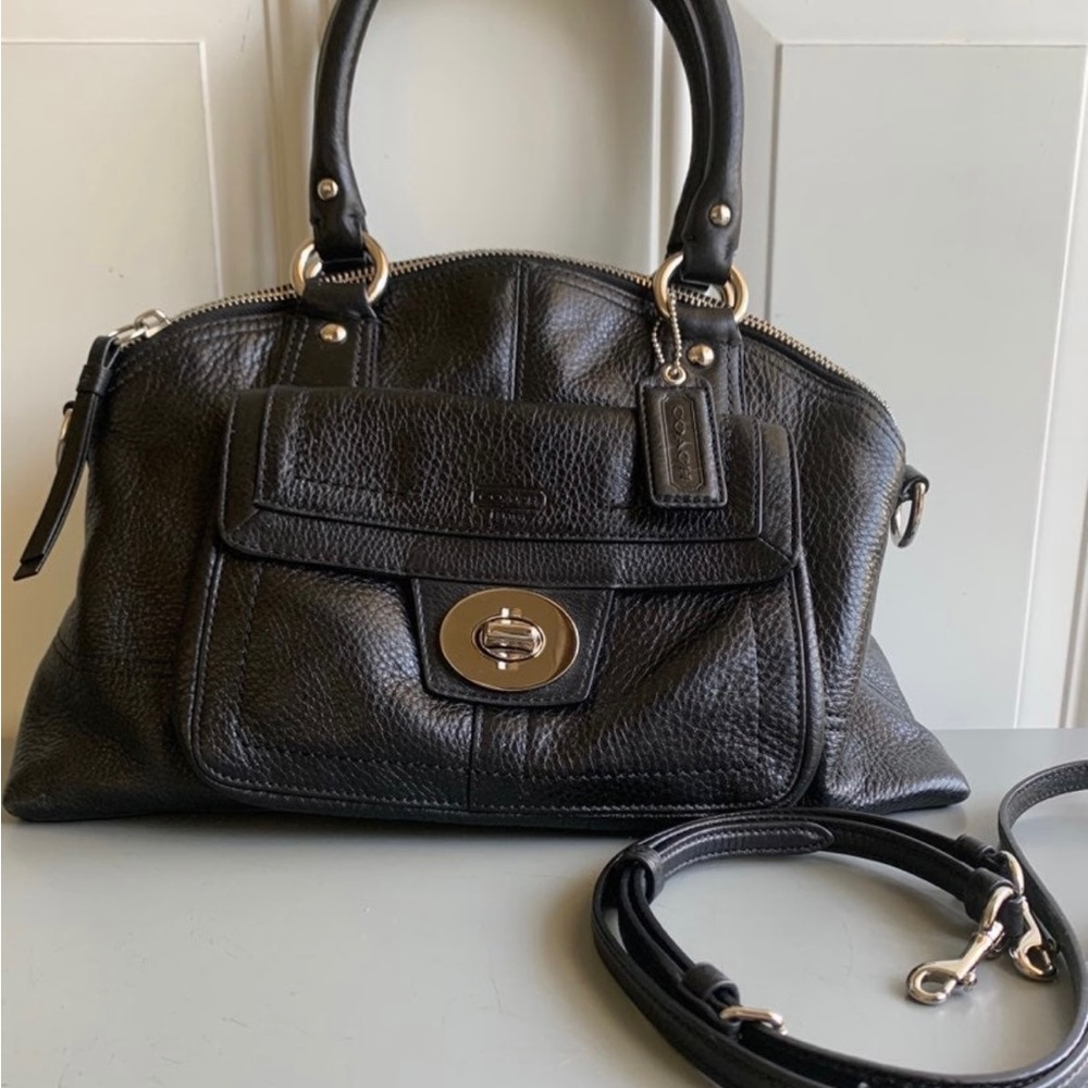 EUC Coach Vintage Leather Turnlock Tote/Crossbody Purse - Picture 4 of 8